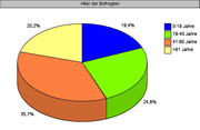 Tortendiagramm zur Alterszusammensetzung der Befragten.